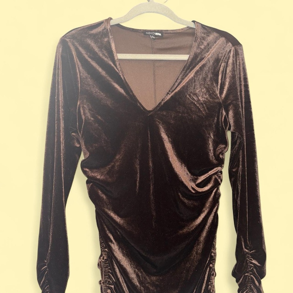 Fashion Nova Chocolate Velvet Dress